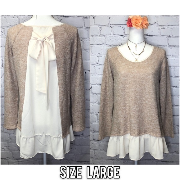 Tops - Cute bohemian bow long sleeve top